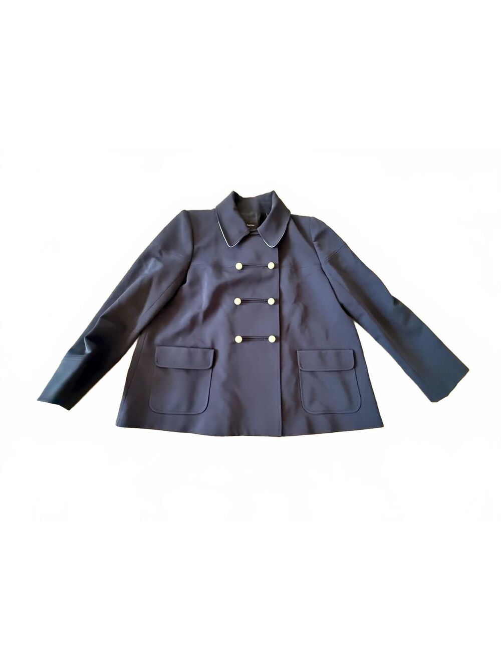 Pink Tartan navy double-breasted jacket, size 14 (CAN/US 14, GER 44)